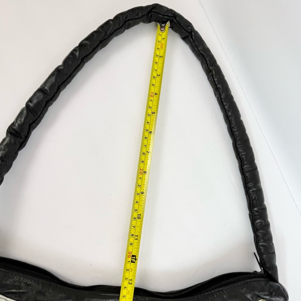 Vintage Black Hobo Bag with Floral Embroidery - Picture 12 of 16